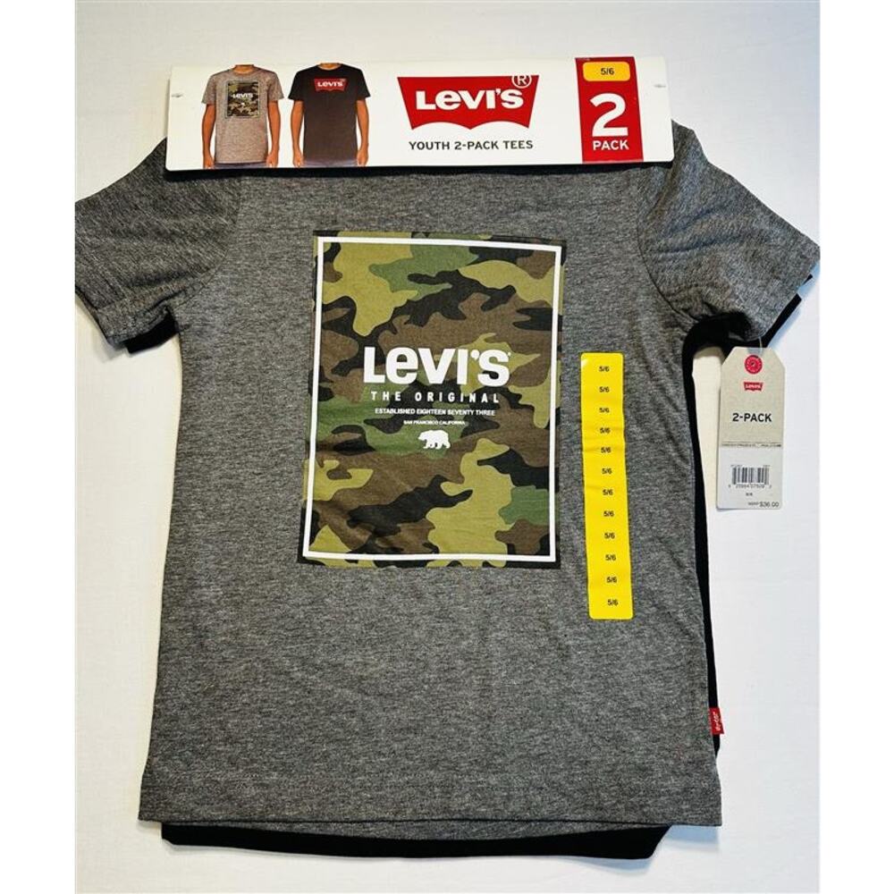 Levi's Boy's 2-Pack Short Sleeve Graphic Logo Print Crewneck Tee